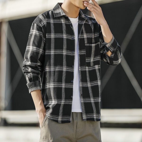 Men’s Oversized Plaid Shirt – Loose Fit Fashion Checkered Style
