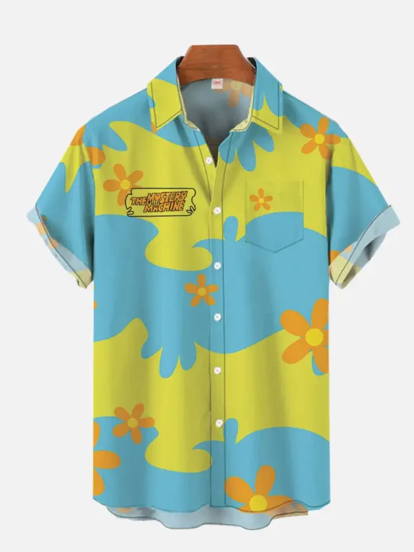 3D Cartoon Hawaiian Shirt – Floral Print Summer Style for Men