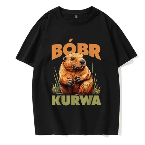 Bobr Kurwa Grunge Tee – 90s Funny Y2K Harajuku Shirt