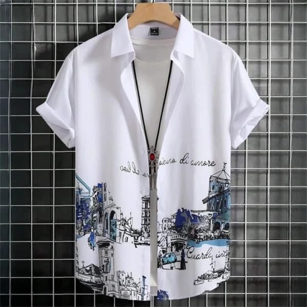 3D Patchwork Hawaiian Shirt – High-Quality Beach Style for Men