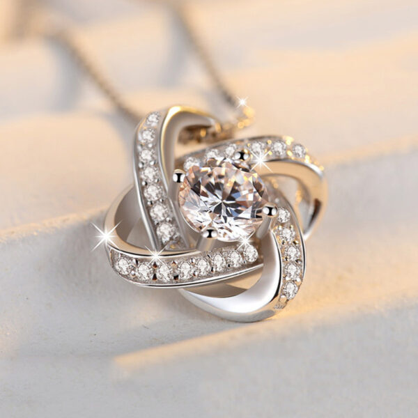 Silver Heart Zircon Pendant Necklace