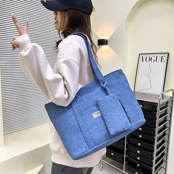 Corduroy Composite Shoulder Tote Bag