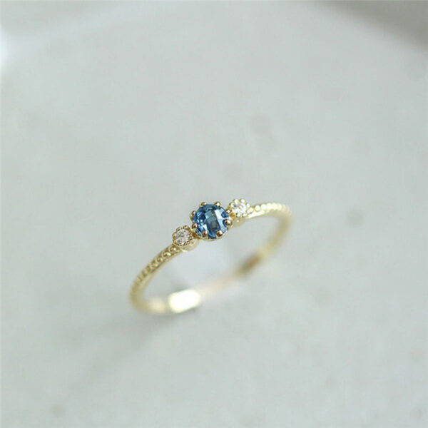 Ocean Blue Boho Rhinestone Ring