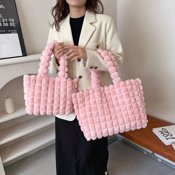 Plush Plaid Winter Tote Bag