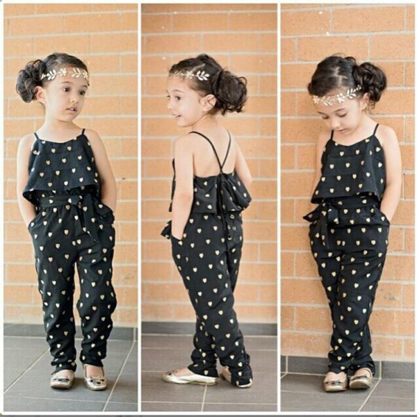 Polka Dot Summer Girls Jumpsuit