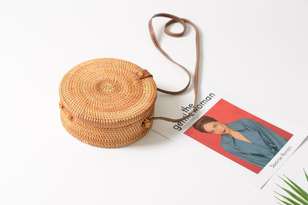 Boho Rattan Circle Beach Bag