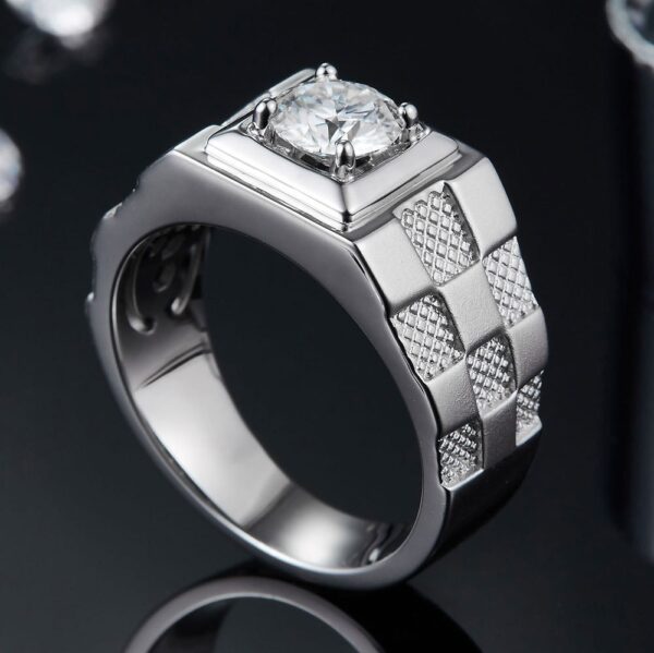 Simple Moissanite Diamond Ring Men