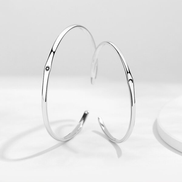 Silver Sun Moon Couple Bracelets