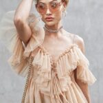 Women’s Strap Ruffled Mesh Summer Blouse