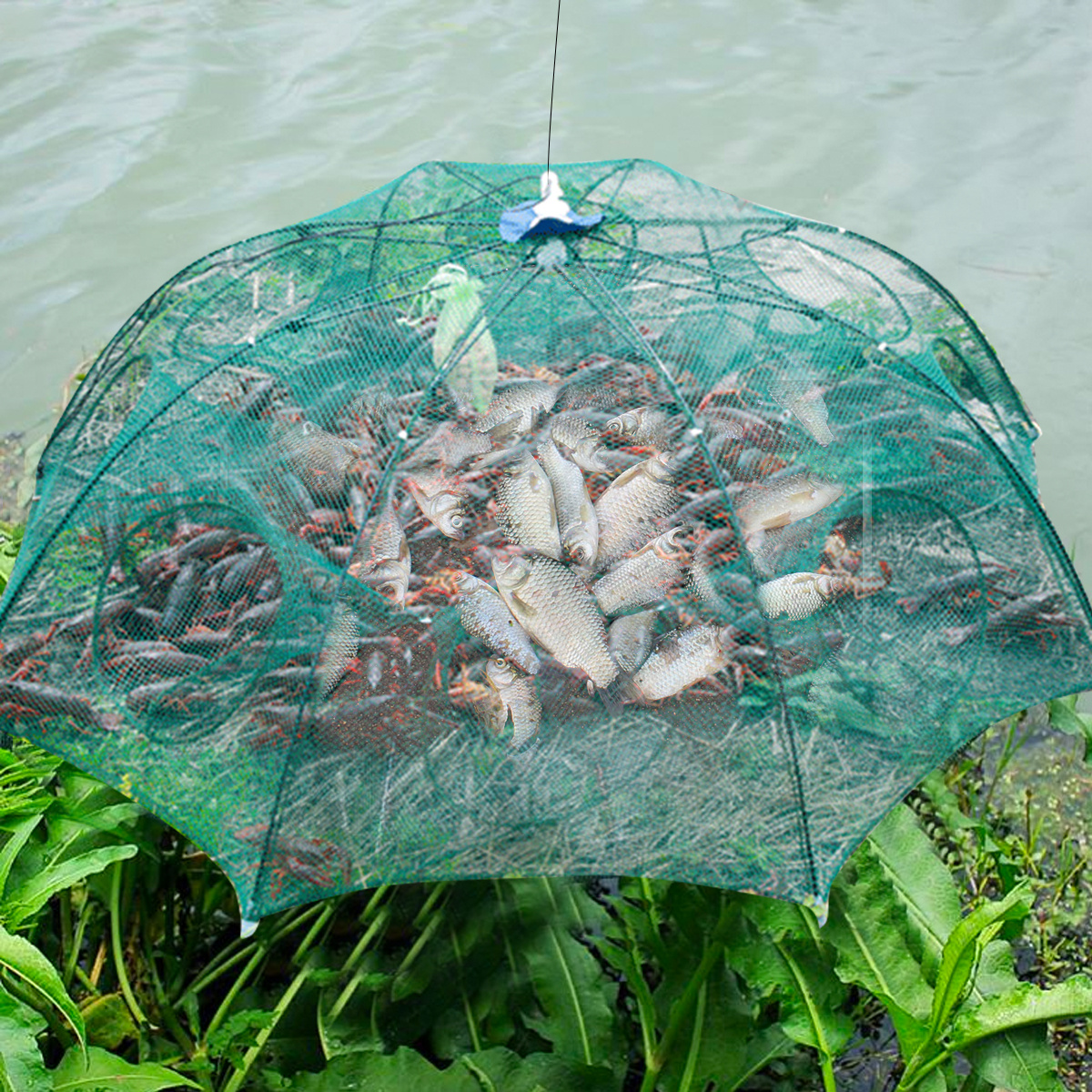 Foldable Nylon Automatic Fishing and Shrimp Trap