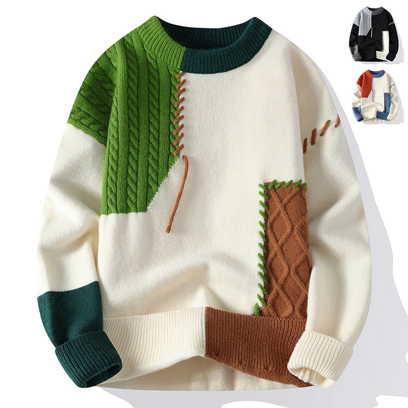 Trendy Colorblock Pullover Sweater for Men