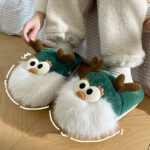Adorable Cartoon Deer Plush Winter Slippers