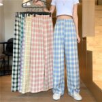 Women’s Plaid Wide-Leg Casual Pants